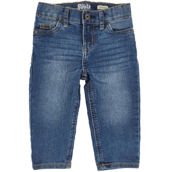 Oshkosh B'gosh Jeans Infant Size 9mo Straight Leg Stretch Denim Adjustable Waist - Picture 1 of 15